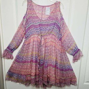 Anthropologie Let Me Be Cold Shoulder Dress Be That Girl Pink